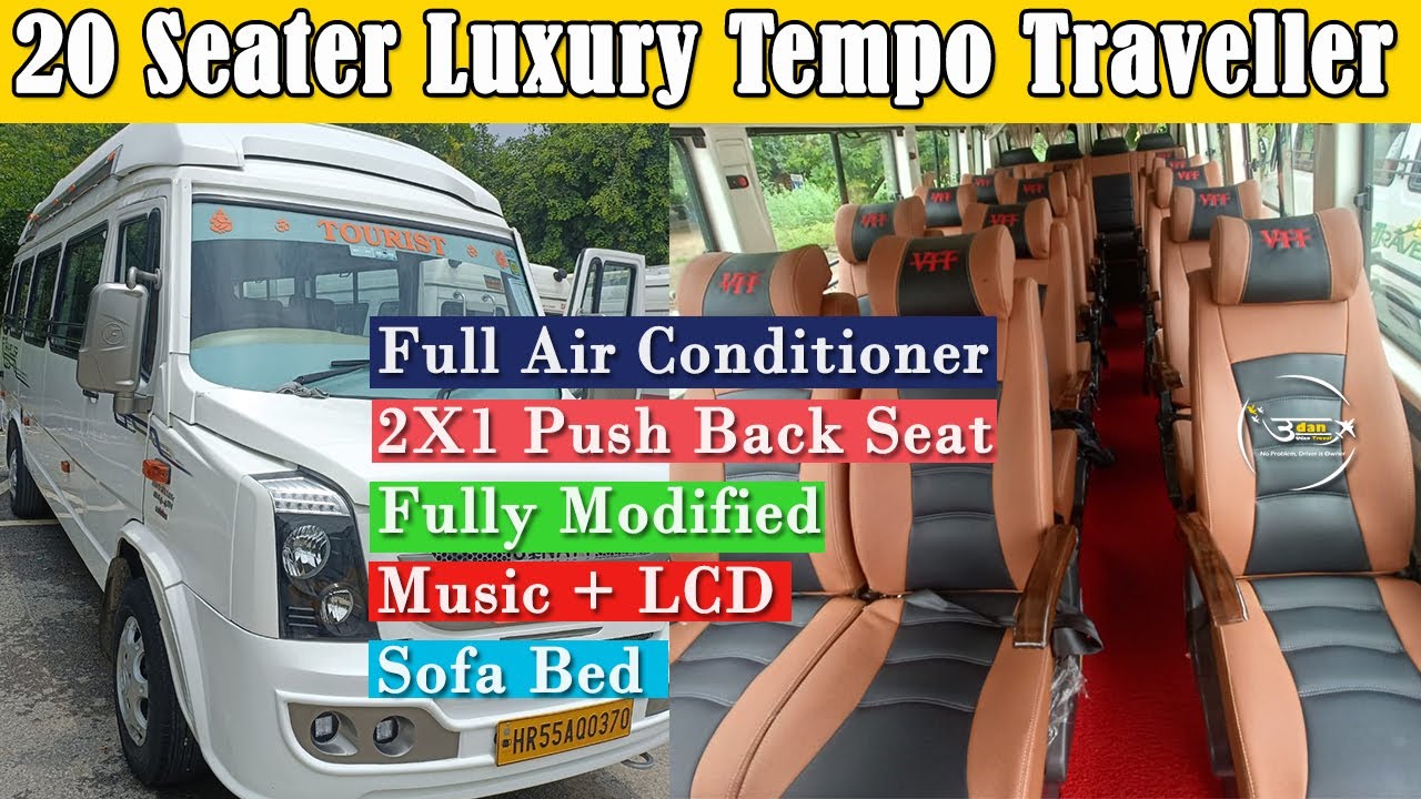 20 Seater Luxury Tempo Traveller on Rent in Delhi Gurgaon Chandigarh Haridwar Dehradun Haridwar