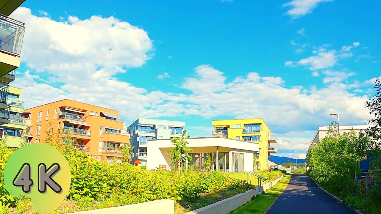 【4K】Walking Tour / Taking A Walk In Trondheim - Lade Allè (NORWAY)