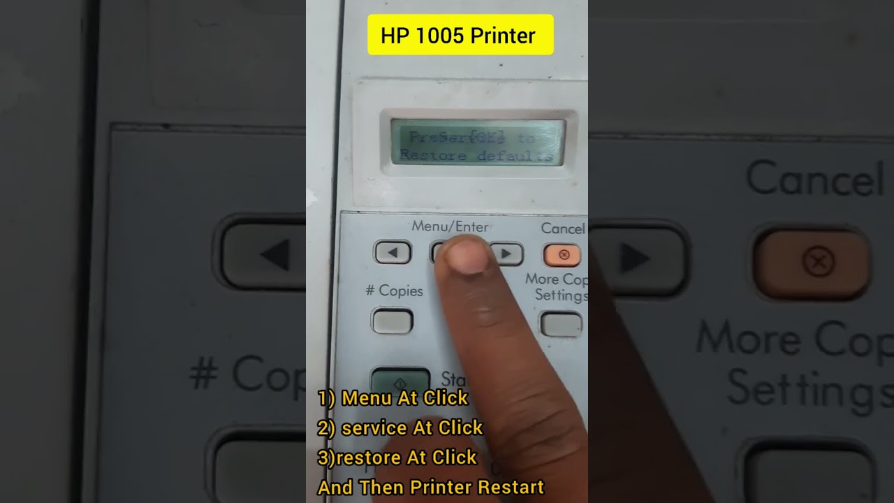 How to reset HP m1005 printer |  how to do factory reset in hp1005 #short #shortvideo #hp
