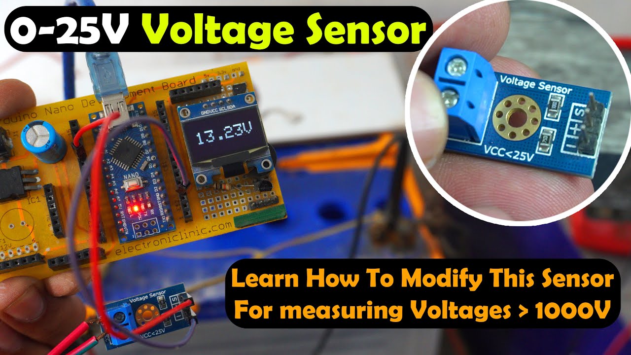 0-25V Voltage Sensor with Arduino, Voltage monitoring, Calculations, Simulation, & Modification