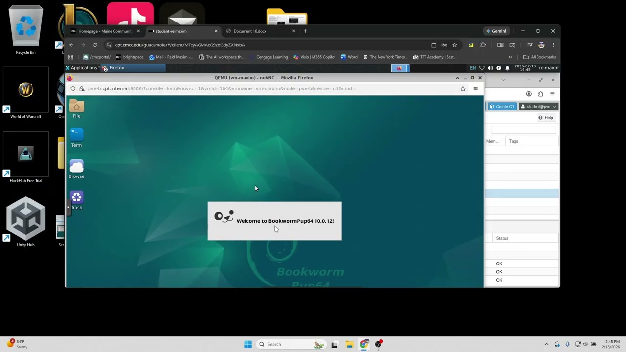Assignment: Creating Puppy Linux Virtual Machine in Proxmox