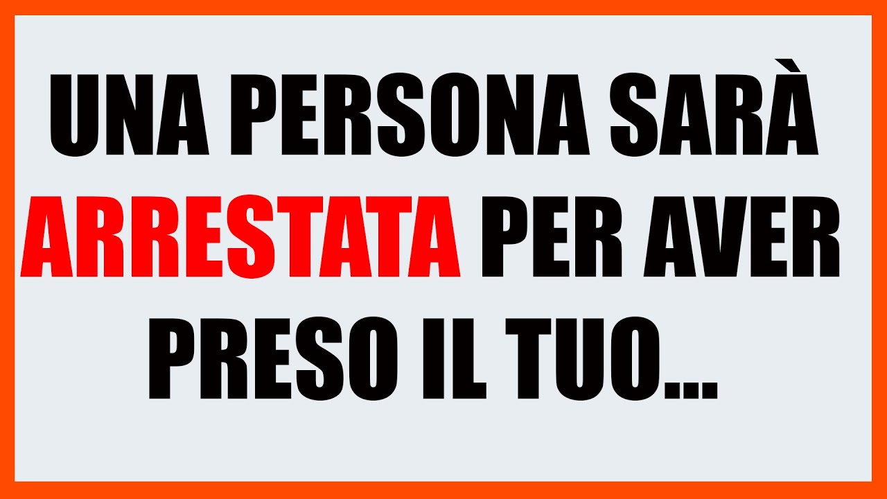 QUALCUNO SARÀ ARRESTATO PER AVER RUBATO LA TUA BENEDIZIONE — DIO ME LO HA RIVELATO!