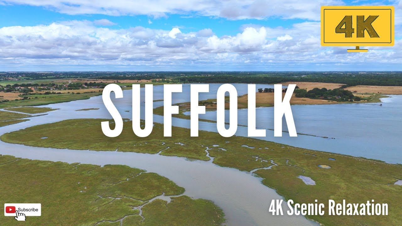 Suffolk Drone Footage 4K Video - Flying Over Outstanding Natural Beauty of England | 4K Relaxation