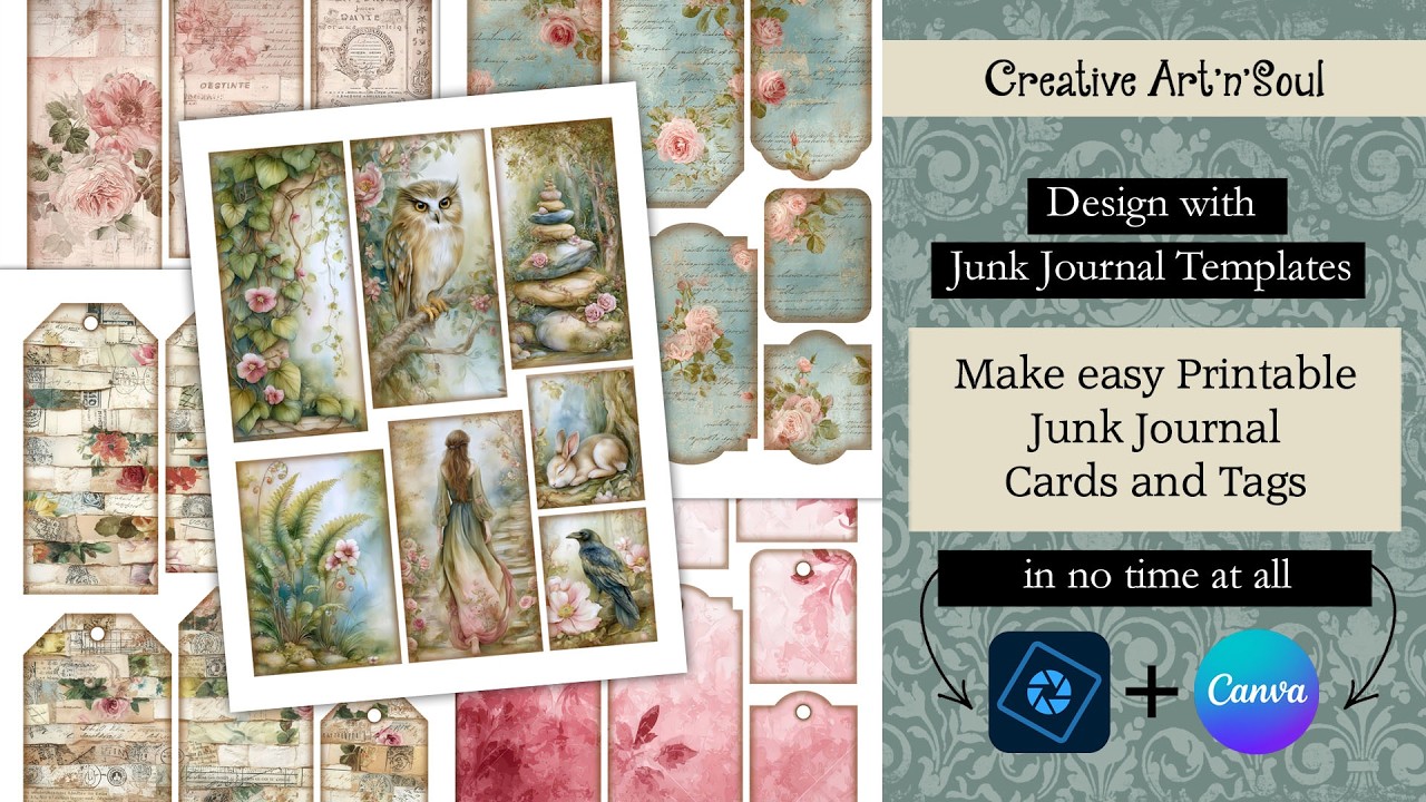 Make Your Own Printable Junk Journal Cards and Tags - in no time at all!