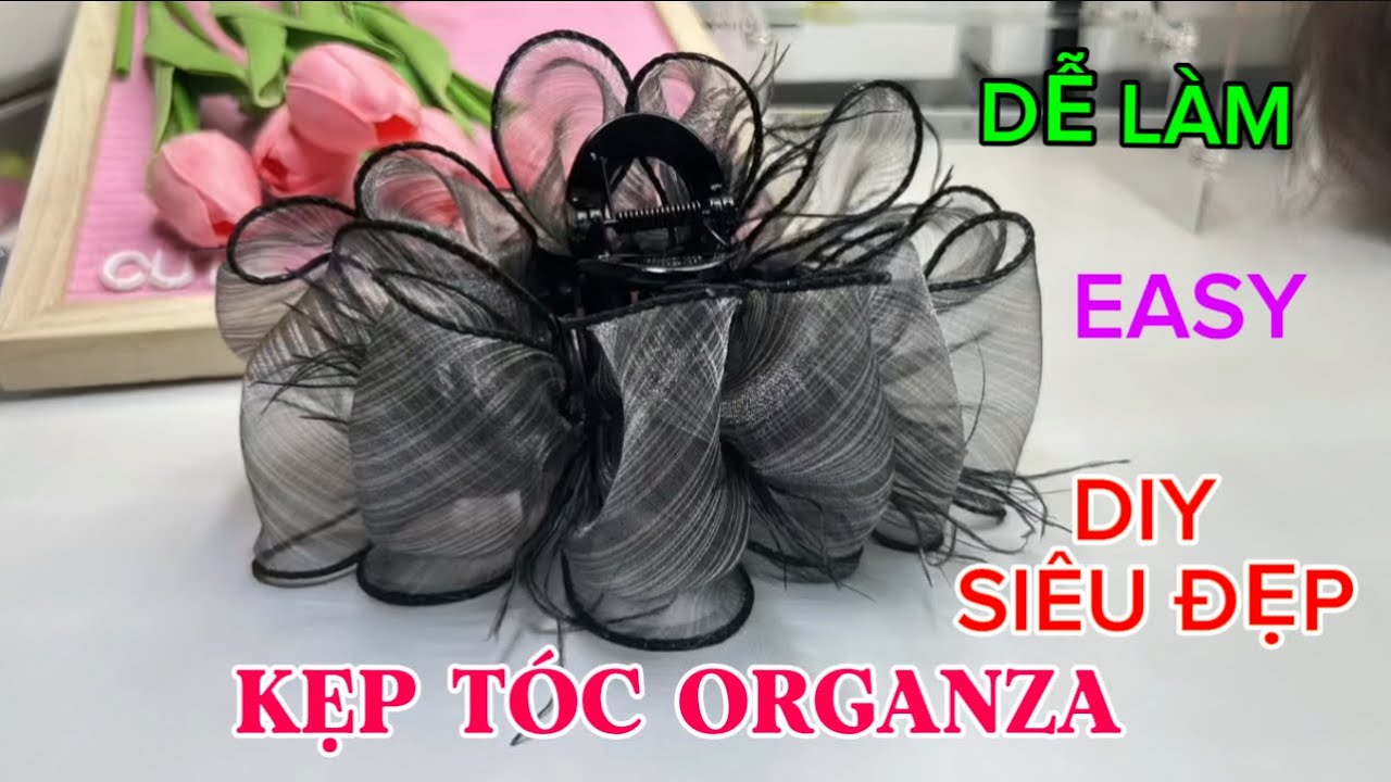 Very Simple Tutorial Making Houndstooth Bow Large Female Hair Clip / New Temperament Shark Clip DIY