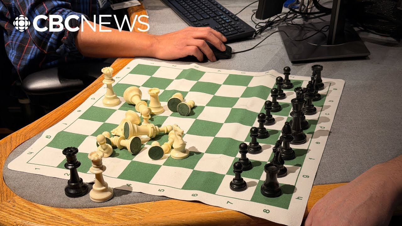 Trail's End host Lawrence Nayally plays Lloyd Thiessen in a game of chess live