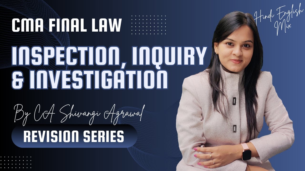 Inspection, Inquiry and Investigation | CMA Final Law Marathon Revision Series | Hinglish| June 2024