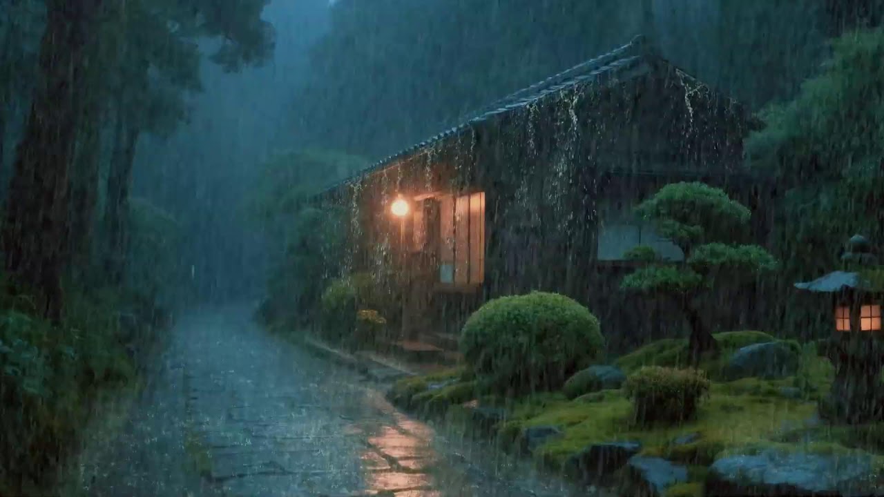 Fin du chaos – Son de pluie lent – Maison lavée par la pluie – Sommeil facile 😴🌧️