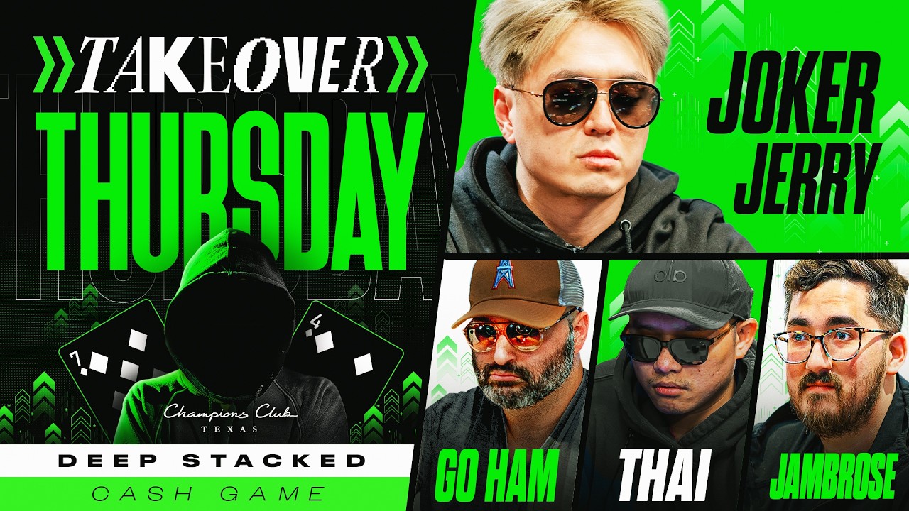ACTION LIVE NLH Cash - Thursday Takeover $5/10/25 NLH with Joker Jerry, Go Ham, Thai & Jambrose