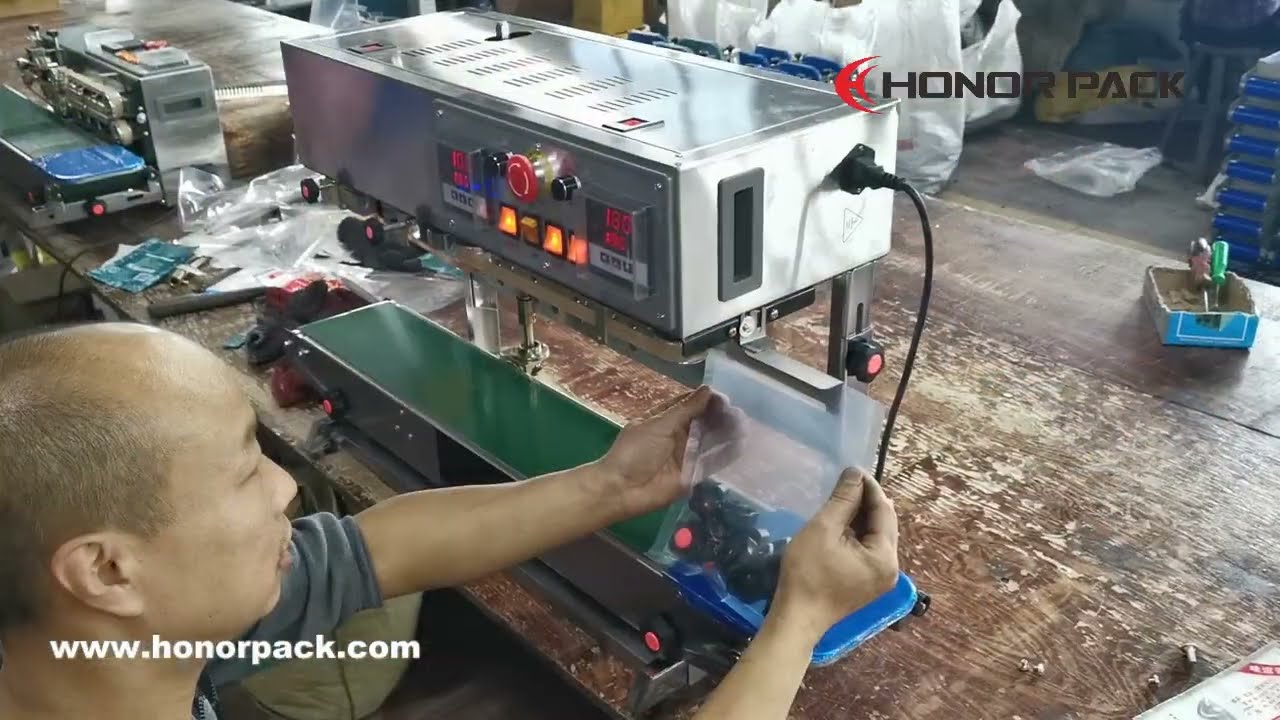 Instalacion de selladora horizontal cambiar a vertical--Honorpack