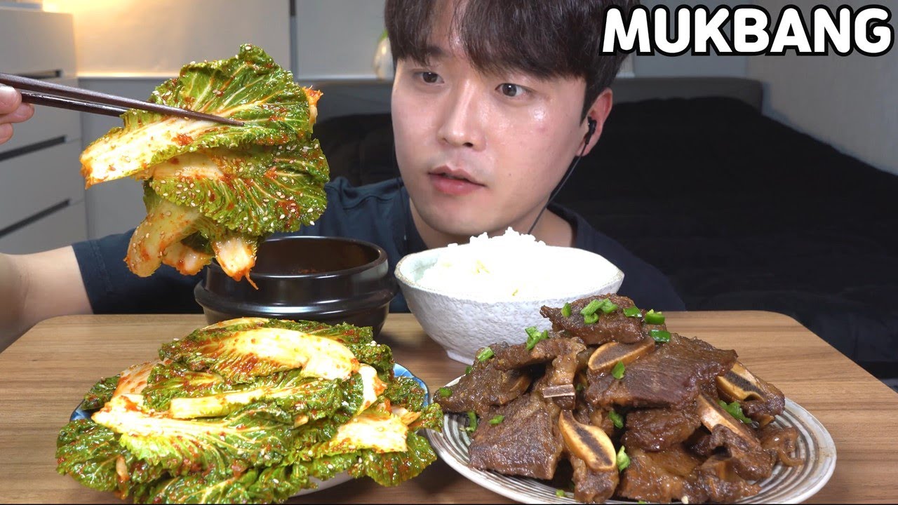 [와차밥] LA갈비 봄동겉절이 된장찌개 먹방 GALBI(KOREAN BEEF RIB) & KIMCHI  MUKBANG ASMR EATING SHOW COOKING RECIPE
