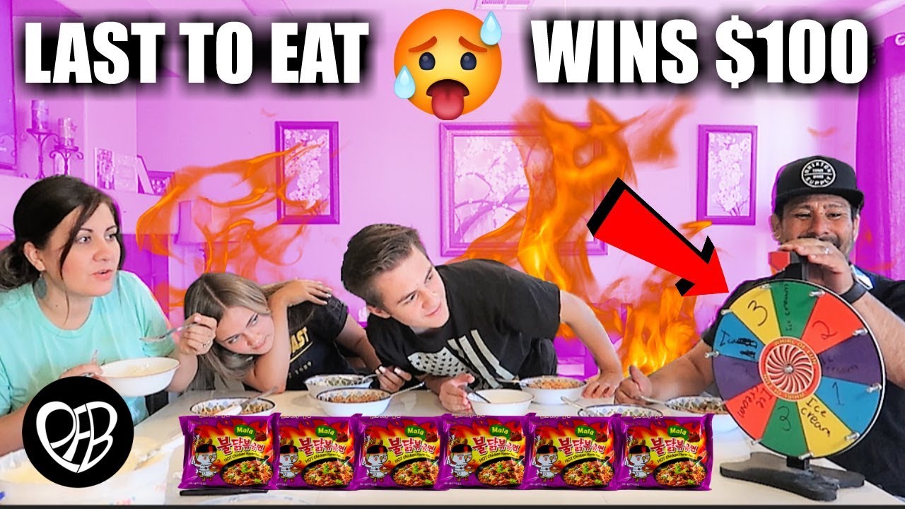 Последний, кто съест острую лапшу, ВЫИГРЫВАЕТ 100 долларов *4X Mala Spicy Fire Noodle* | PHILLIPS...