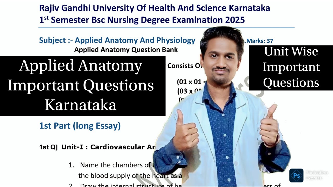 RGUHS Applied Anatomy And Physiology Important Questions For Bsc Nursing 1st Semester Karnataka 2025