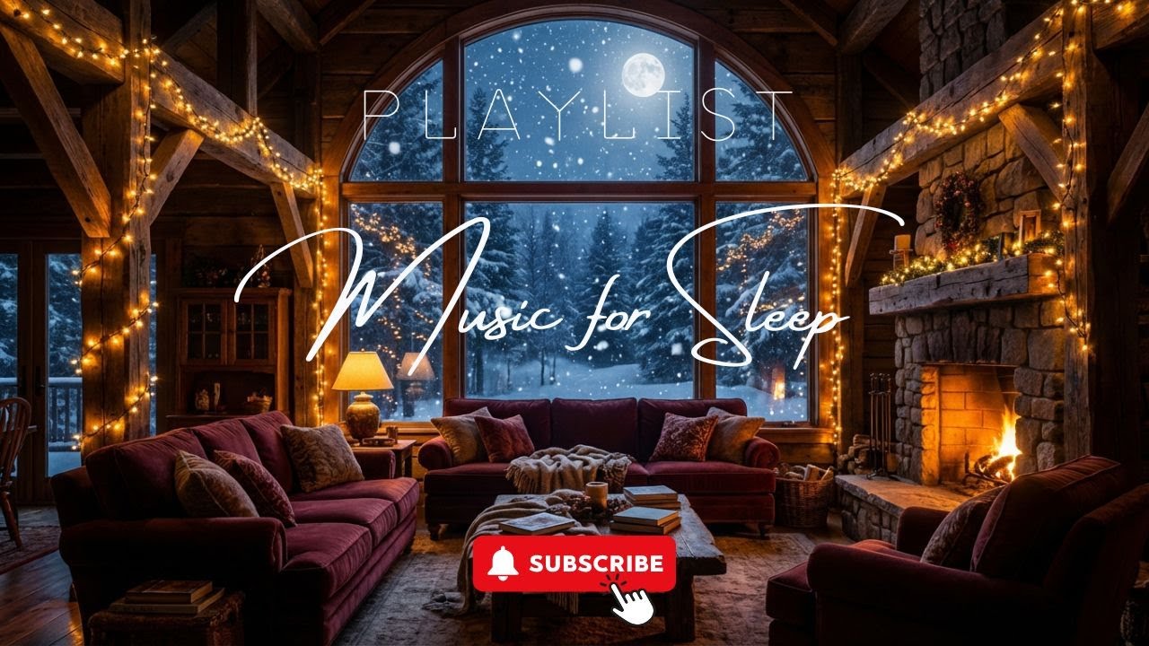 Snowy Forest Cabin Fireplace 🔥 Deep Relaxing Winter Ambience for Study, Sleep & Focus