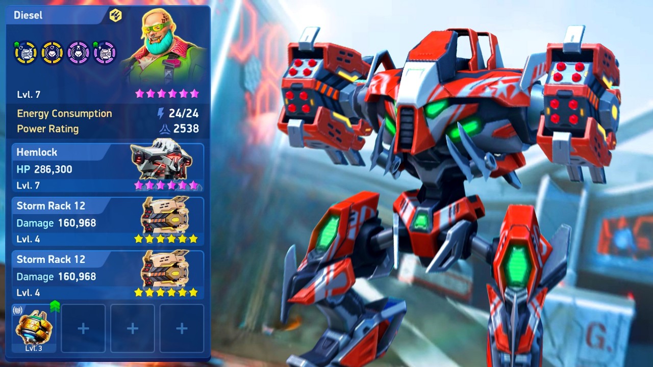 Hemlock with Storm Rack 12 = Total Domination - Mech Arena