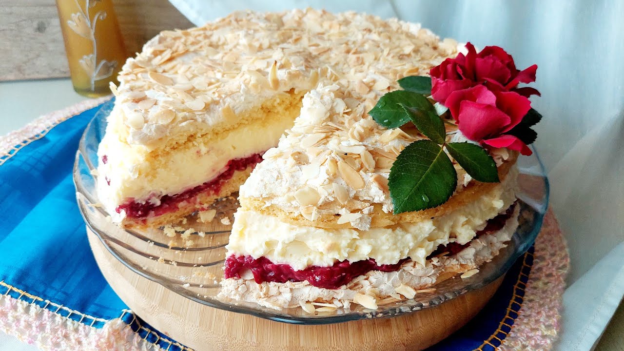 🌺 Rapsodija sa malinama i bademima - Fruit cake 🌸