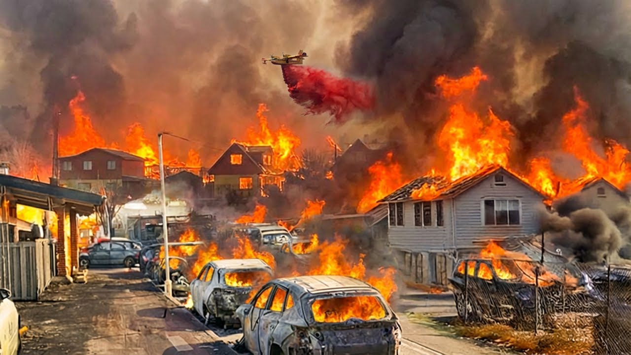 Mass Evacuation in Chile! Homes on Fire in Concepci&oacute;n, Panic in the City