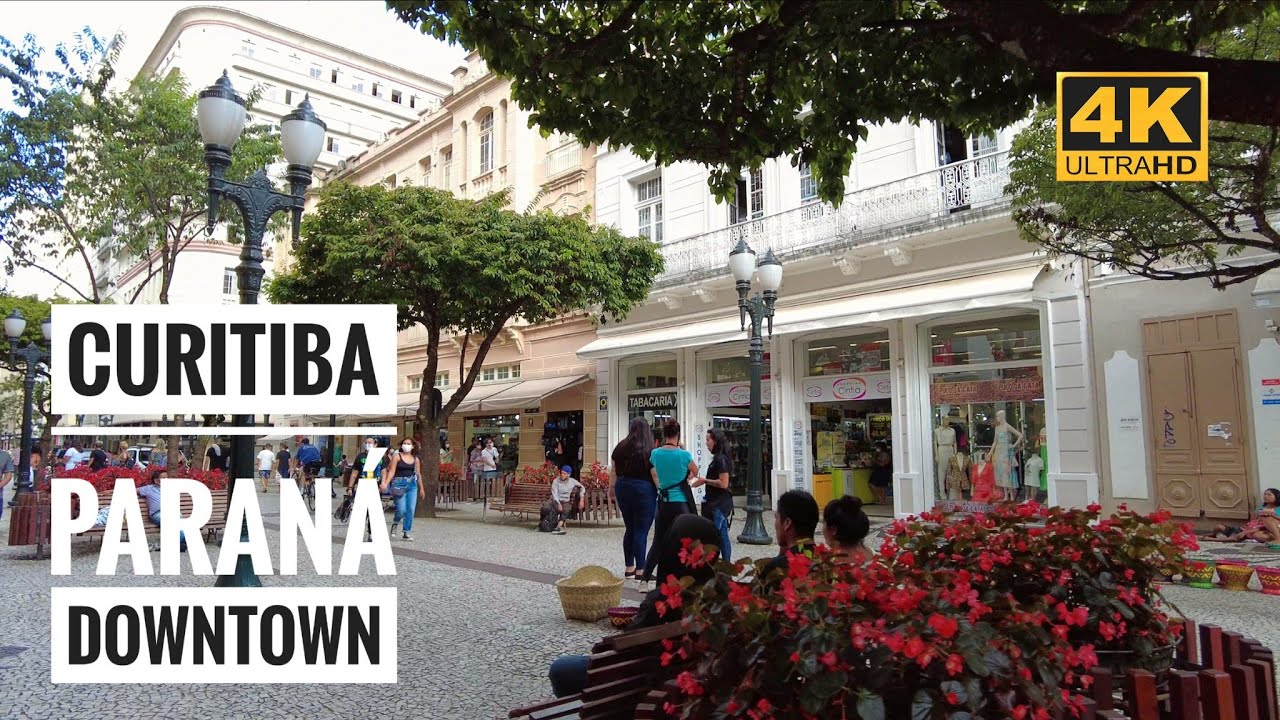 Centro de Curitiba Paraná Walking Tour | 4K Walk