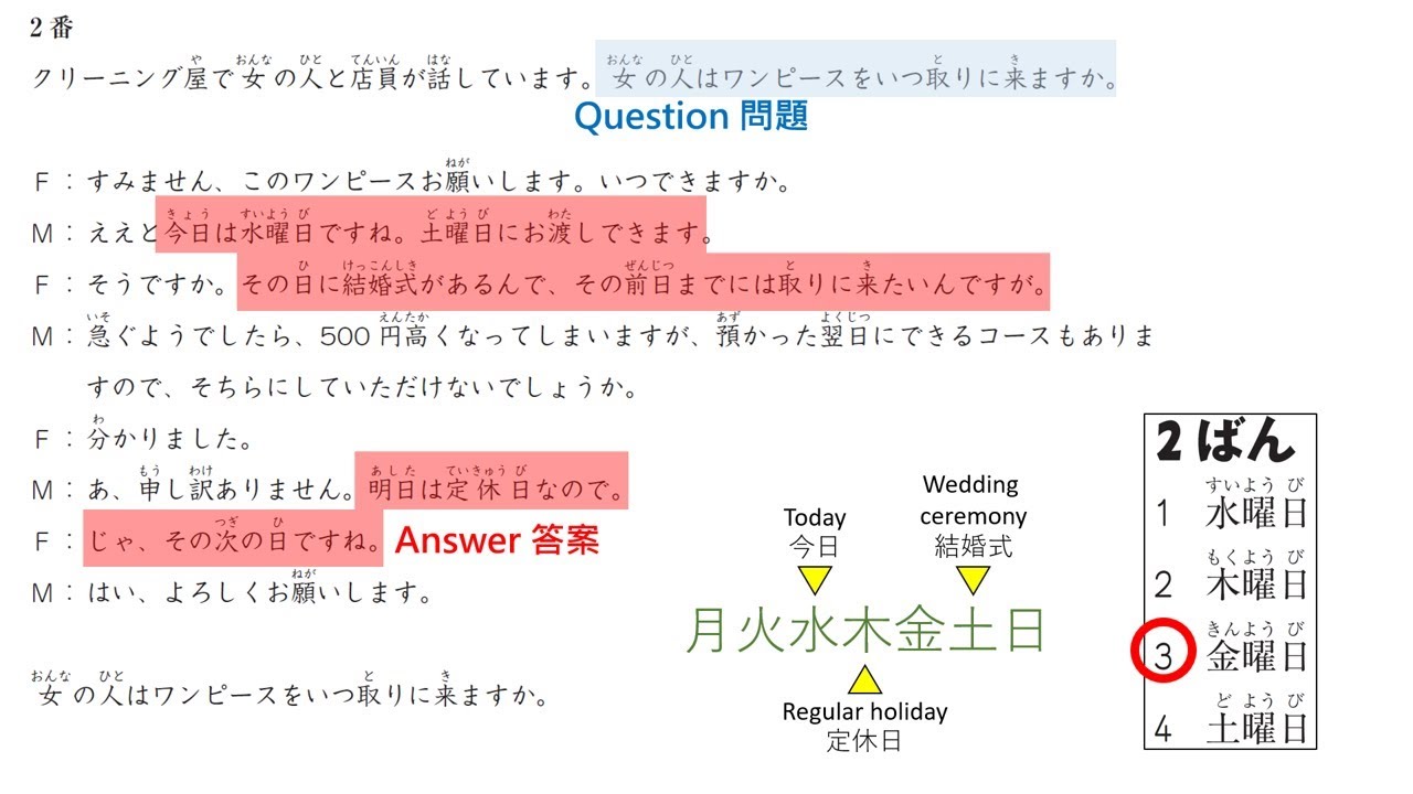 JLPT N3 Listening | Sample Exam with Script