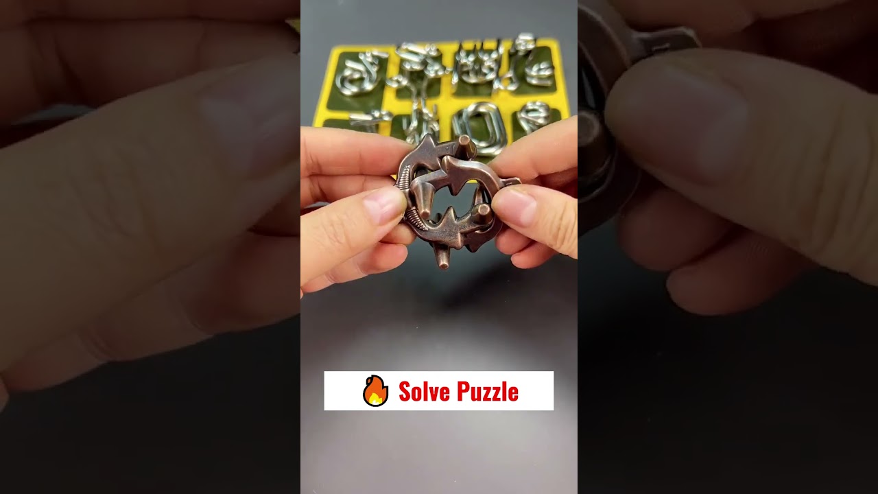 Hieroglyph alloy cast puzzle, Extreme Magic #solve #puzzles #shorts