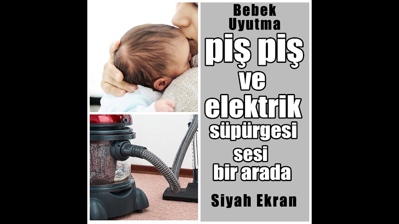 8 Saat | Piş piş ve Elektrik Süpürgesi Sesi | Siyah Ekran