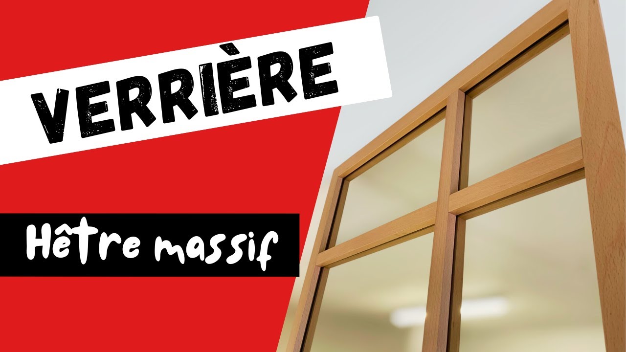 Verrière en hêtre massif avec croisillon rapporté