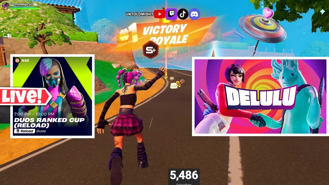 Winning the Victory Umbrella in Delulu and Playing the Reload Duos Ranked Cup (Fortnite with Subs)