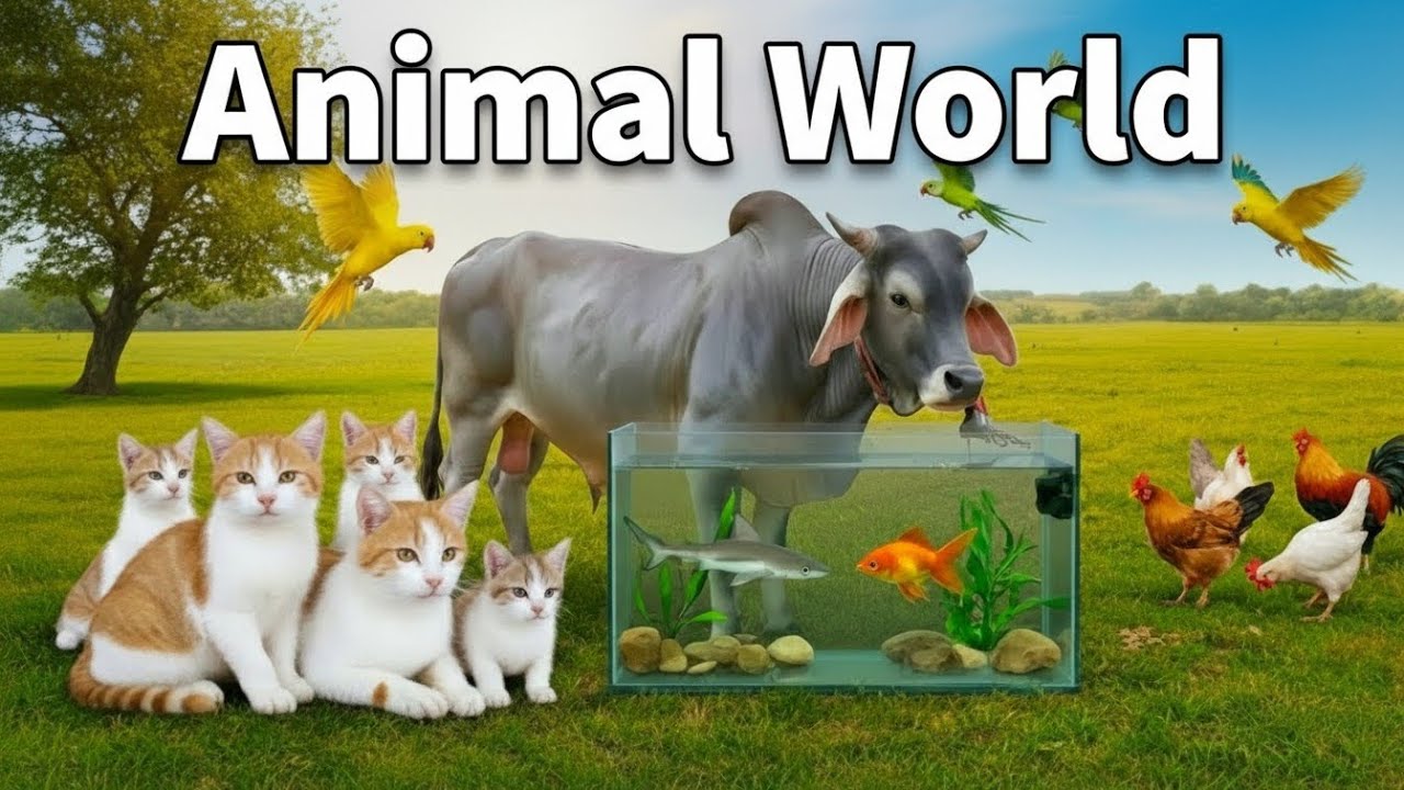 Animal World - Exploring Diverse Animals in Nature | Cats, Birds, Cows & Fish