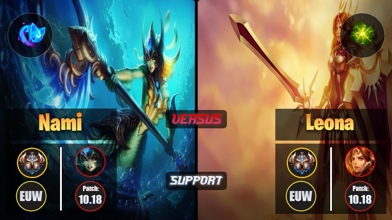 Challenger NAMI [Summon Aery] (Support) VS  LEONA - Challenger EUW Patch 10.18