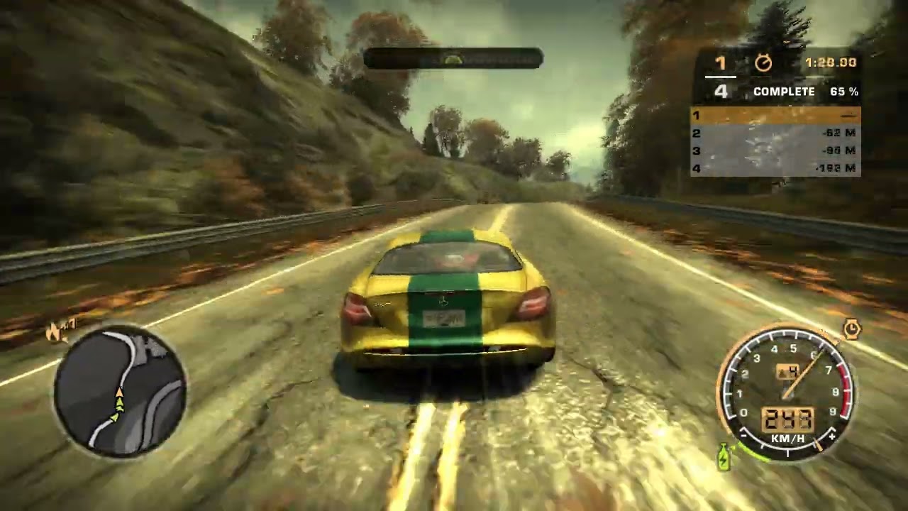 Yellow And Green Mercedes Benz Mclaren SLR - Need For Speed Most Wanted 2005
