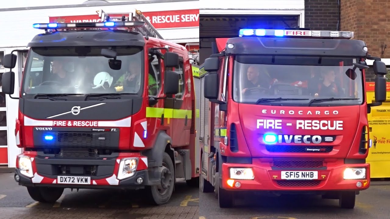 Nuneaton Fire Station double turnout + Fire Officer turnout - Warwickshire Fire & Rescue Service