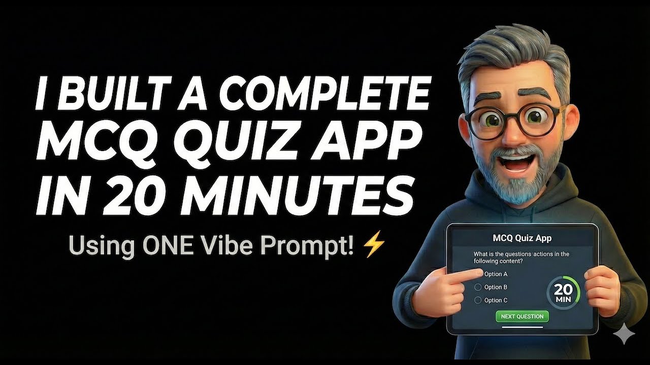 I Built a Complete MCQ Quiz App in 20 Minutes Using ONE Vibe Prompt! ⚡