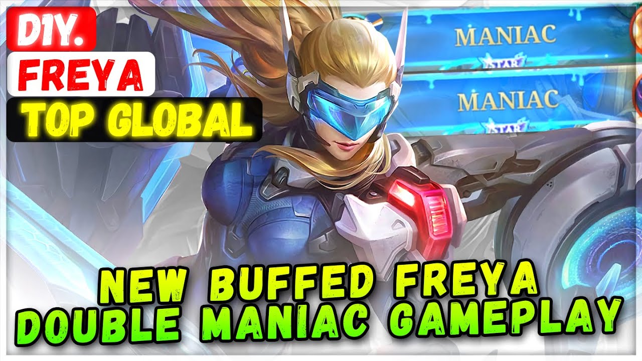 New Buffed Freya Double Maniac Gameplay [ Top Global Freya ] D1Y. - Mobile Legends Emblem And Build