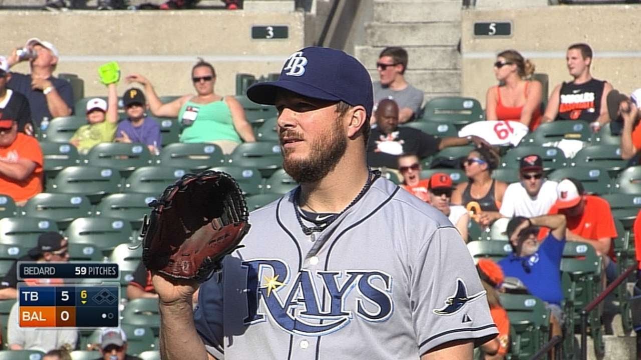 TB@BAL: Bedard fans seven over seven innings of work