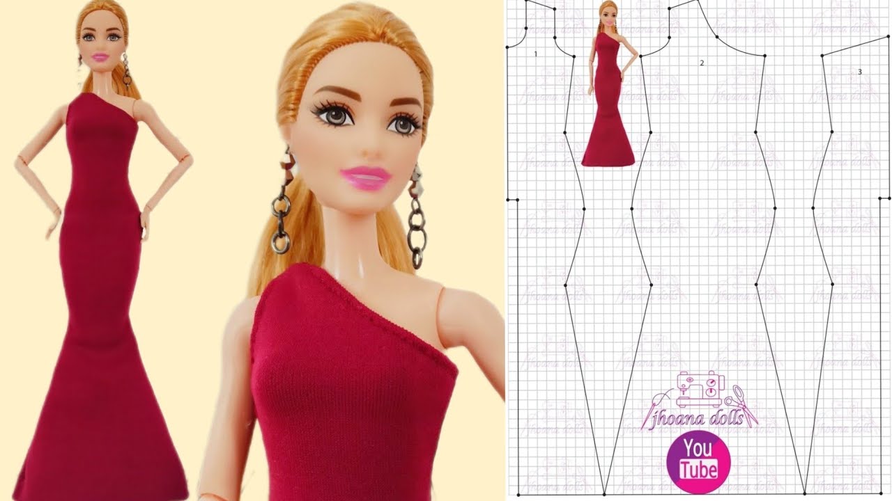 20 vestido corte sirena para Barbie (patrones en la descripción)