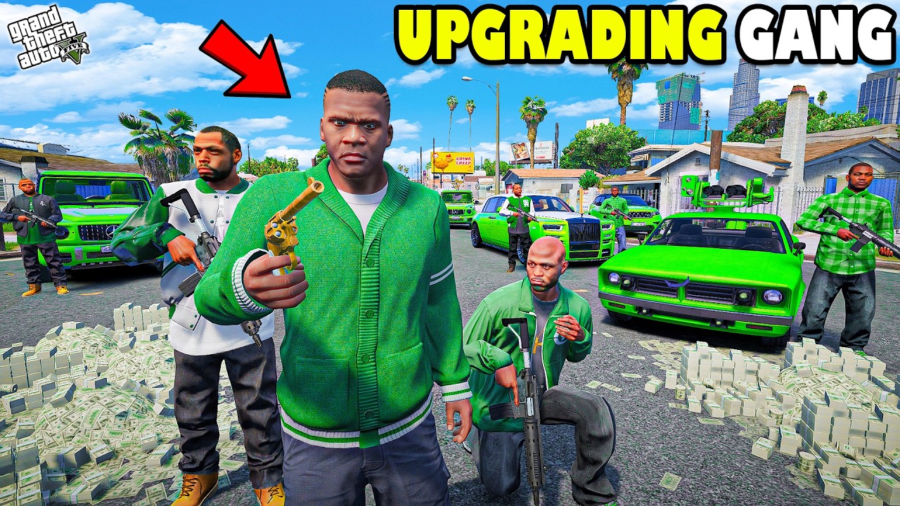 Franklin Upgrades GREEN GANG into the Strongest Gang in GTA 5! 💚🔥| SHINCHAN and CHOP