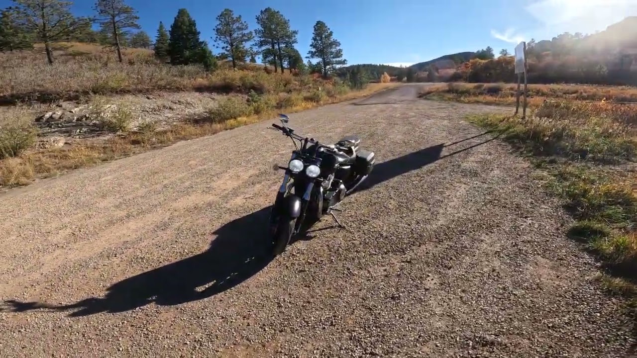 ride on my triumph thunderbird storm 1700 when the leaves were changing colors