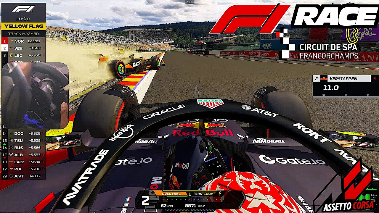 Max Verstappen's Red Bull RB21 | 2025 Belgian GP + Team Radio | Assetto Corsa F1 25 Moza R5 Gameplay