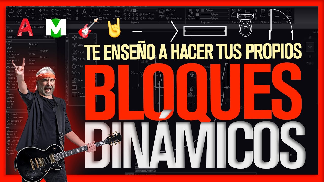 ⚫ Bloques DINAMICOS AutoCad 🎸🤘🏼