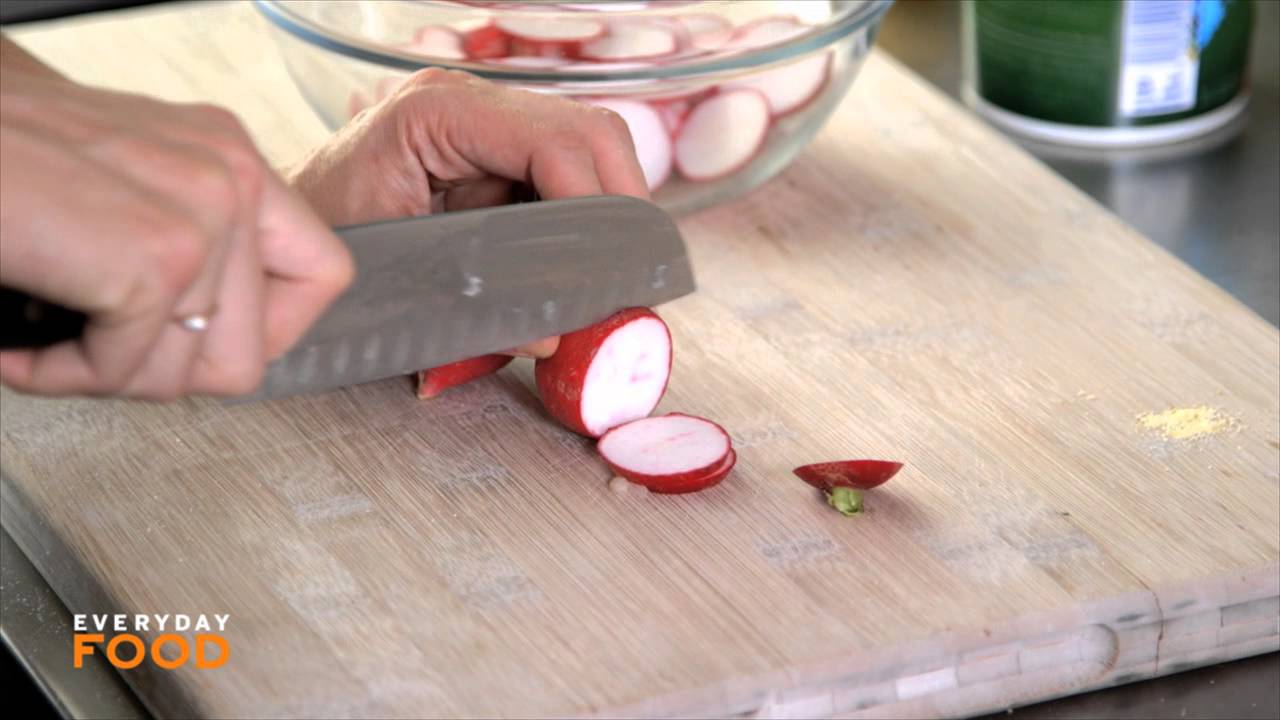 Cornmeal-Crusted Trout with Cucumber and Radish Salad - Everyday Food with Sarah Carey