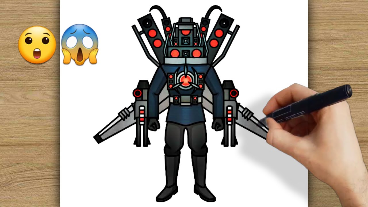 How To Draw New Titan Speaker Man Upgraded Easy - Skibidi Toilet   Drawing Easy Step by Step