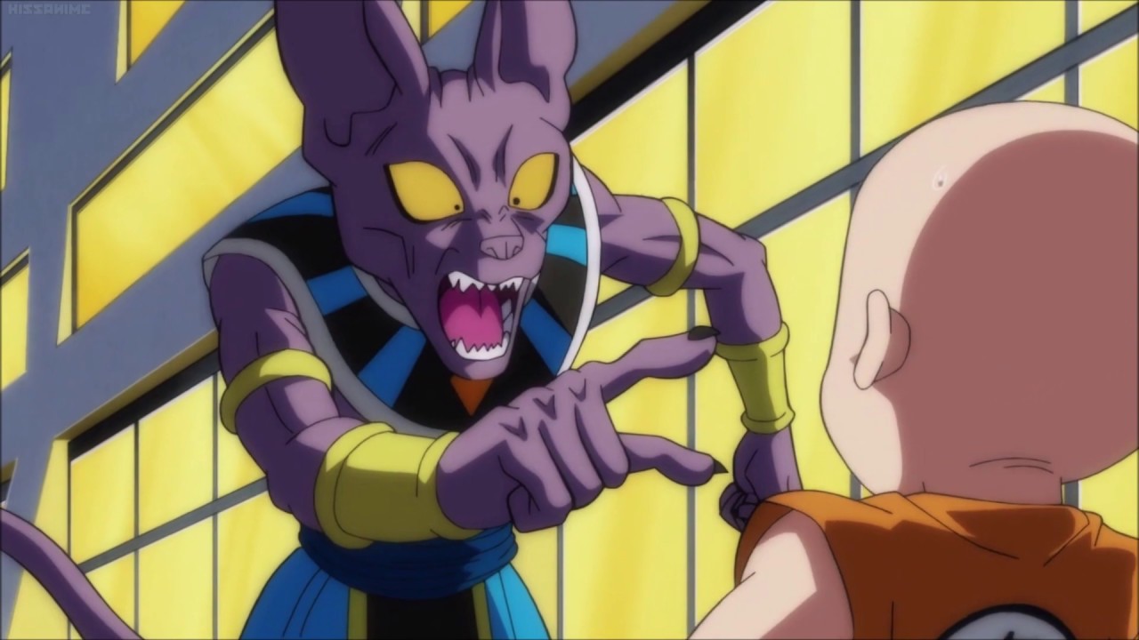 Dragon Ball Super Beerus Threatens to Destroy Krillin(English Dub)