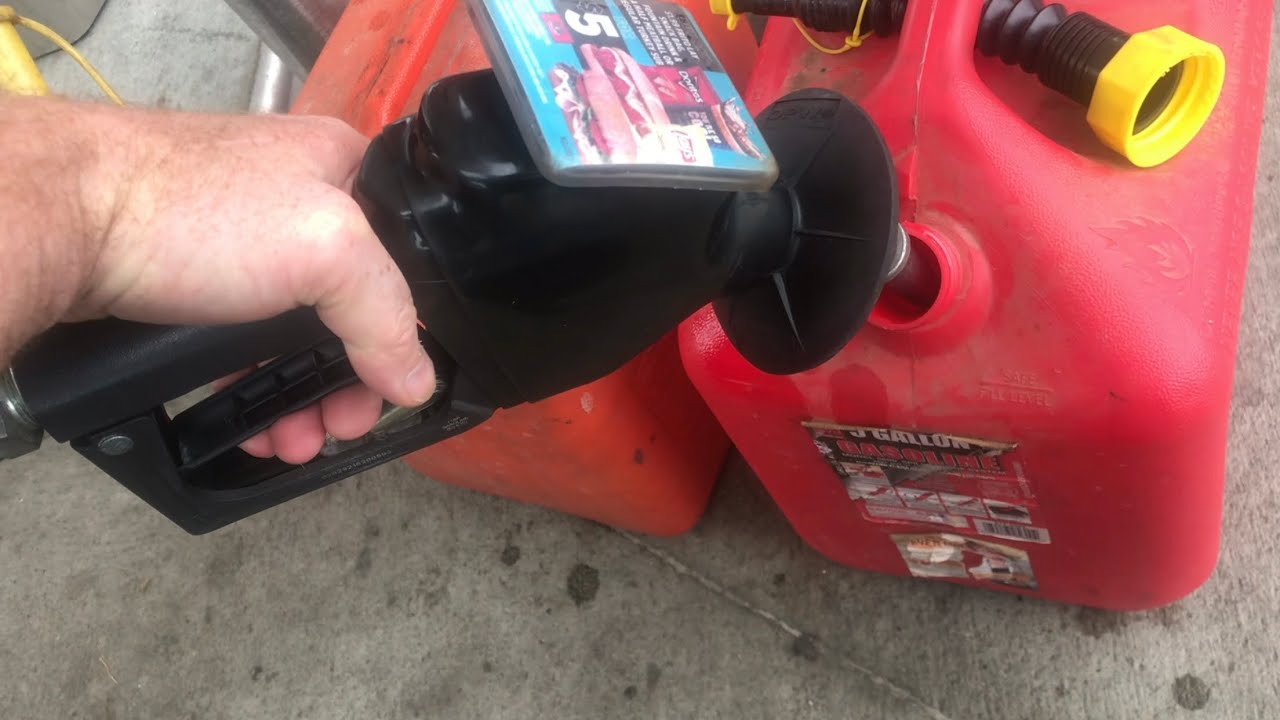 how to FILL UP &ldquo;gas cans&rdquo; at the pump