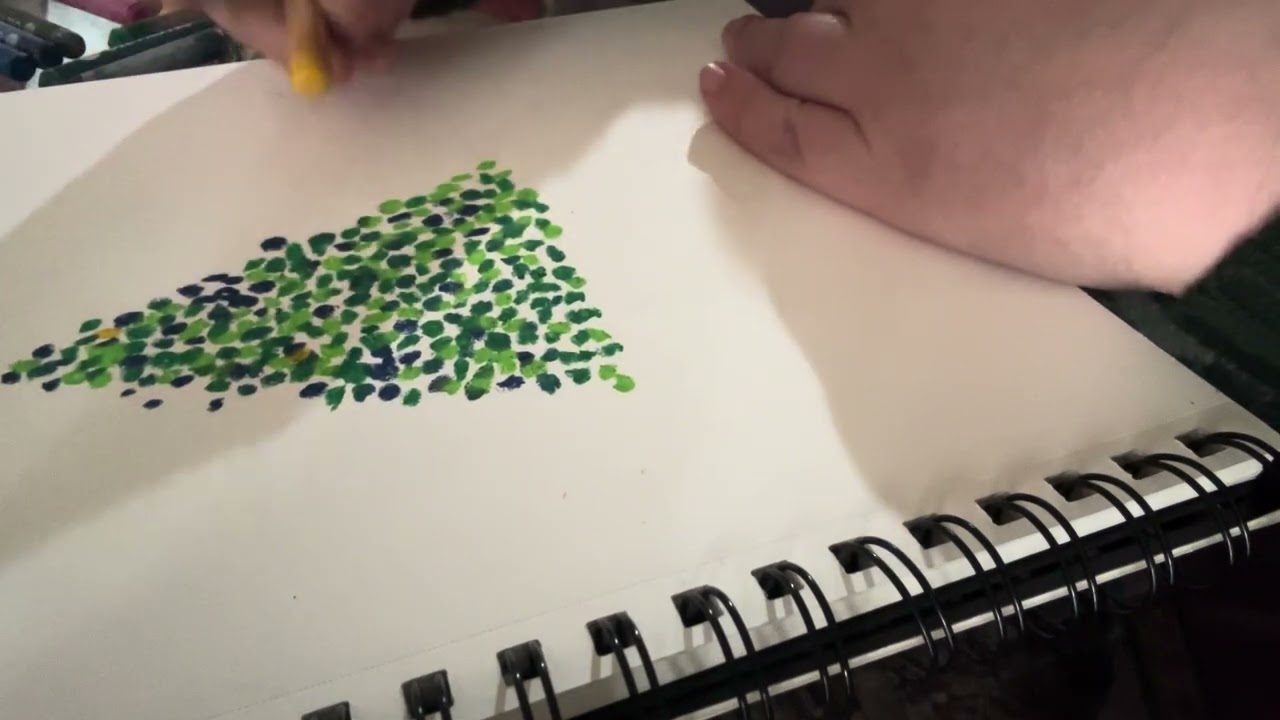 Lofi ASMR- oil pastel Christmas tree! 🎄 no talking, drawing and related sounds