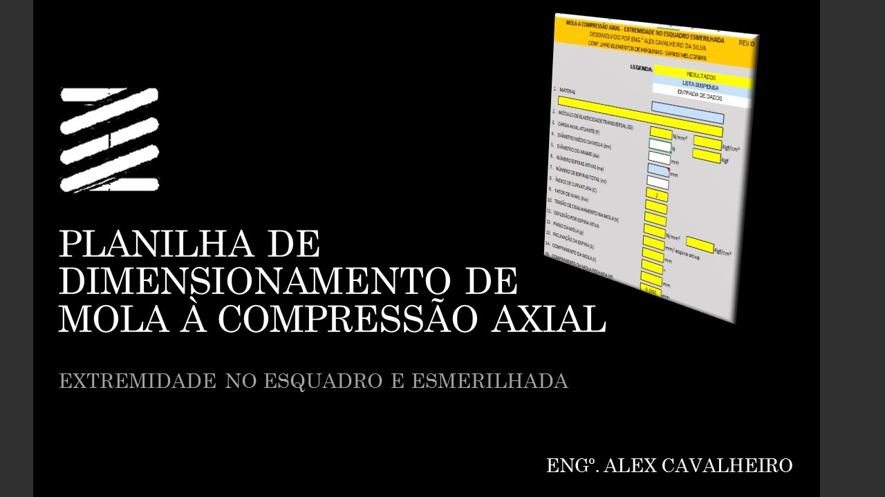 MOLA COMPRESSÃO AXIAL - PREENCHIMENTO DA PLANILHA