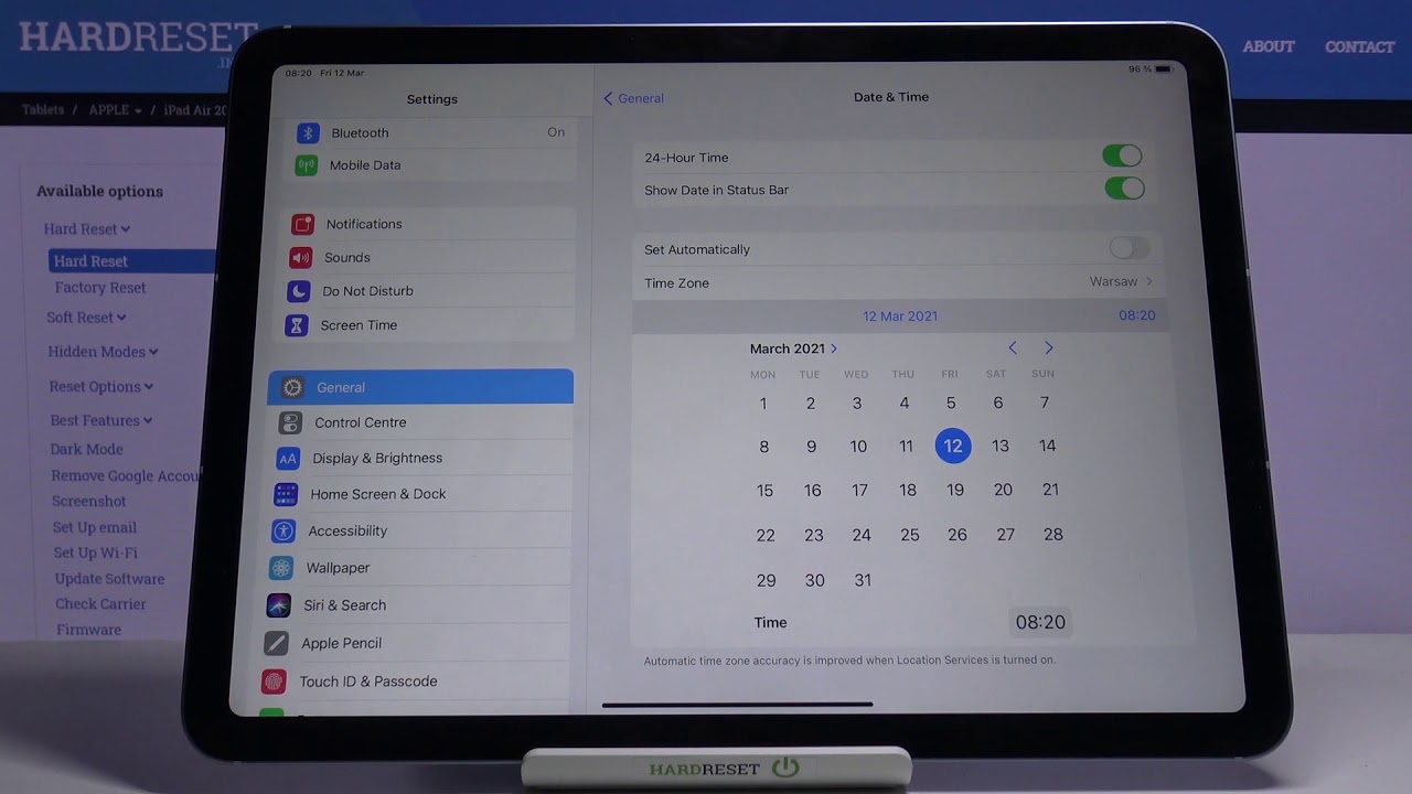 How to Set Up Date & Time on Apple iPad Air (2020)  - Manage Time Settings