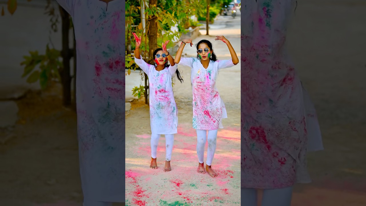 Happy Holi ❤️| #shorts | ​⁠@EnergeticSisters