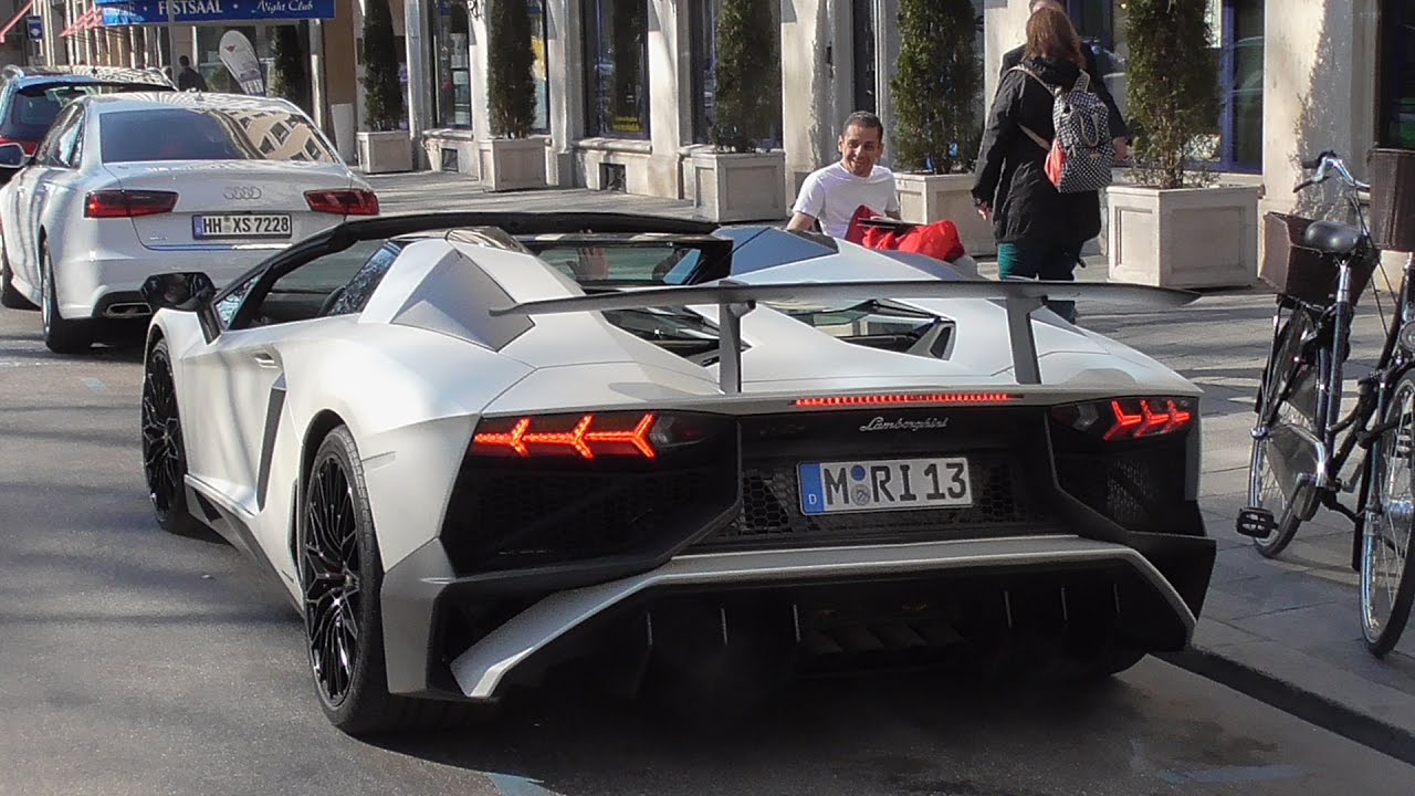 Franck Ribery&acute;s Lamborghini Aventador SV Driving in Munich