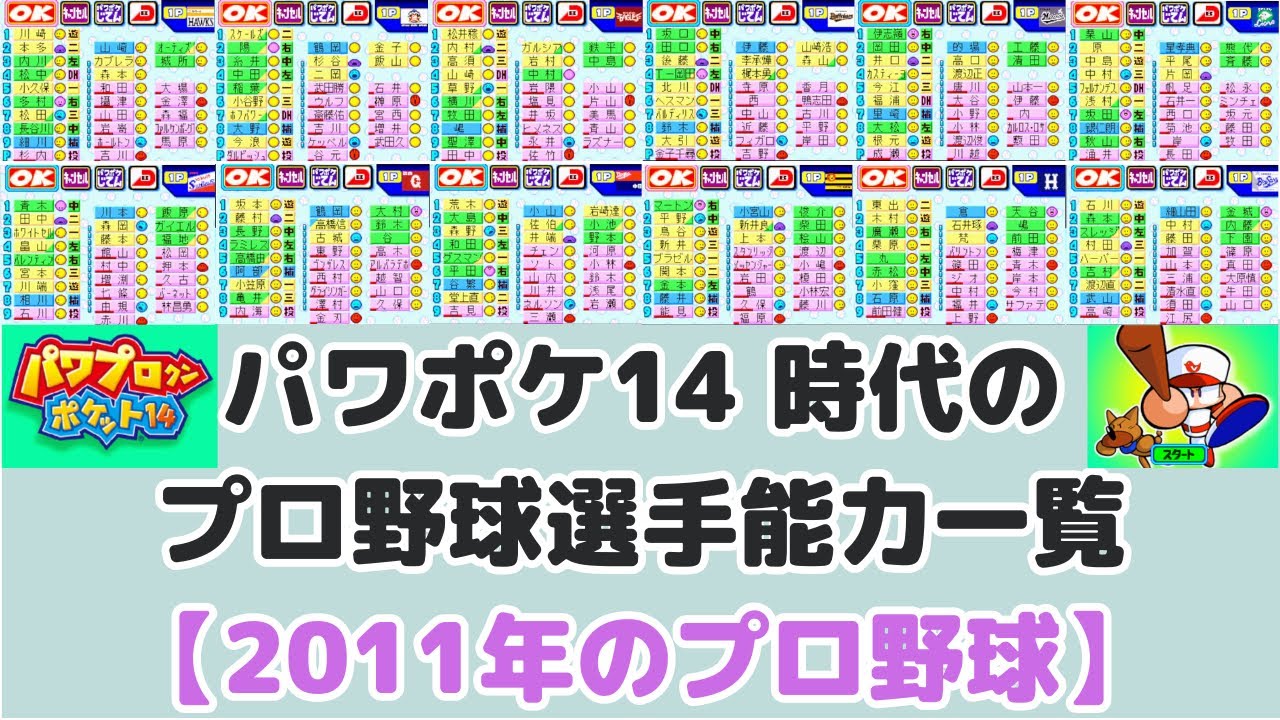 【2011年のプロ野球】パワポケ14時代のプロ野球選手能力一覧【特殊能力もお見せします】