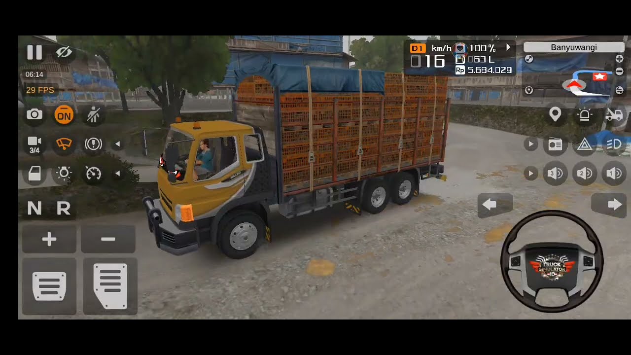 Permainan game truk part 1 | truck muatan ayam kirim ke pasar || truck simulator Indonesia 